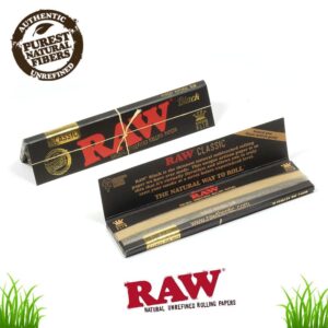 RAW | King Size Slim Rolling Papers | Black | Bundle of 2