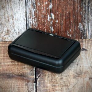 Tobacco Tin with Paper Holder – Matte Black
